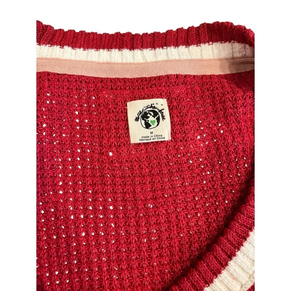 We the Free People Cardigan Chelsea Cardigan‎ Red Medium New